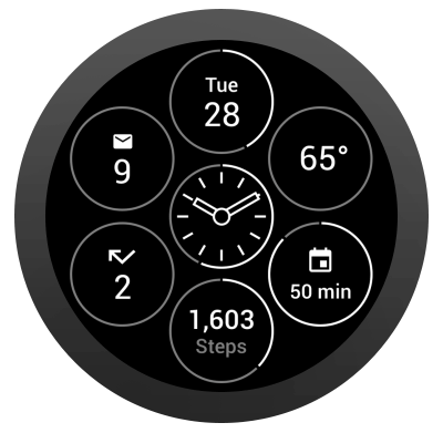 The watch face should show where the user’s finger has made contact.